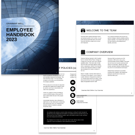 Employee handbook Employee handbook template