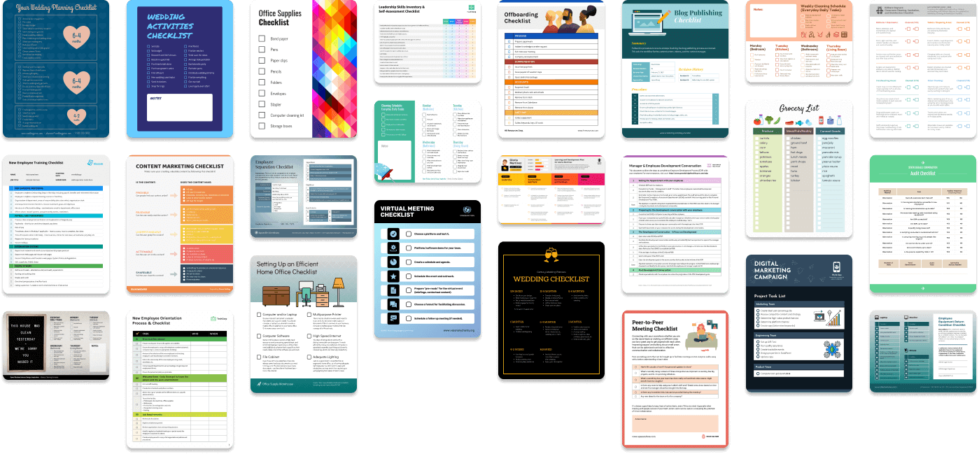 See all checklist templates See all checklist templates
