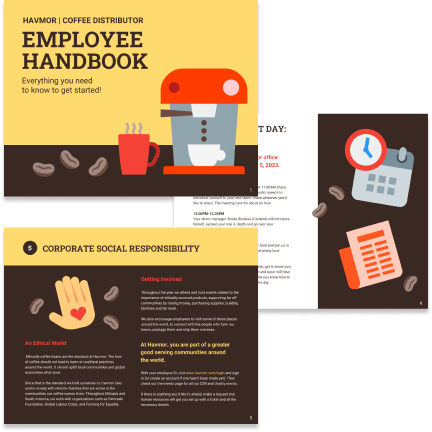 Yellow handbook Yellow handbook template